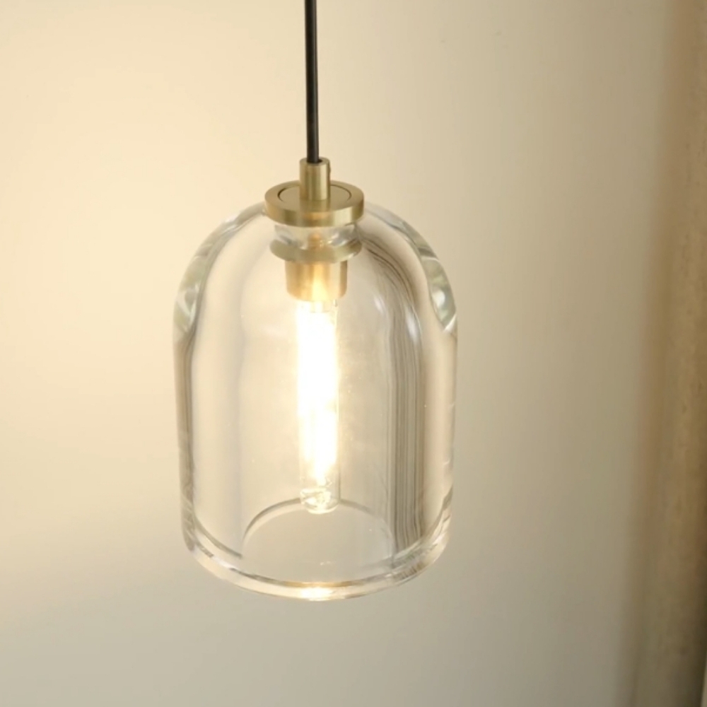 Mid Century Modern K9 Crystal Glass Pendant Light